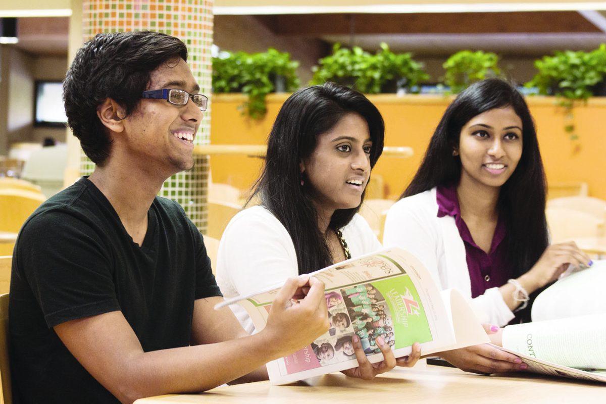 Christopher Wang|Mercury Staff
Rafi Ayub, Sathvika Gunturi and Asha Pavuluri (from left) joined forces in late April to create and develop “Humans of UTD,” a Facebook page where unique individuals and their stories are featured. 