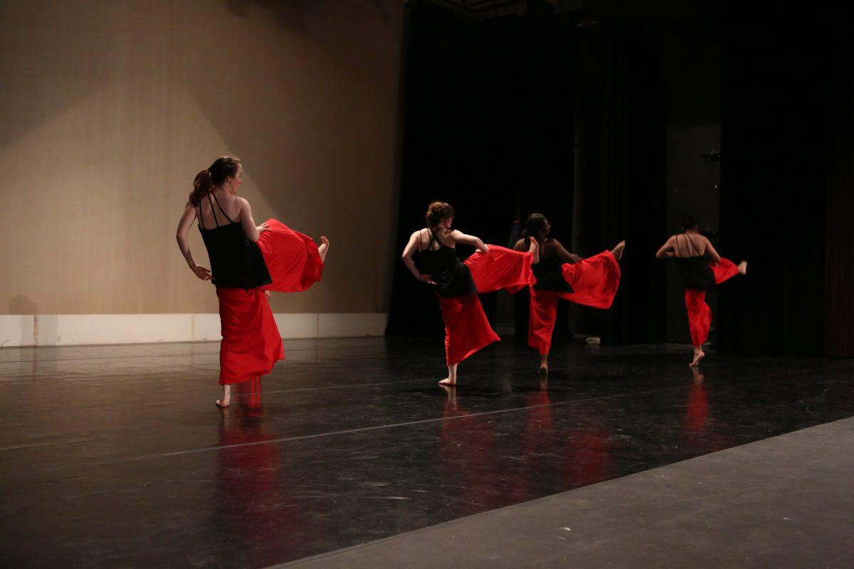 Yang Xi| Staff Photographer
Students perform a step in “Battle,” choreographed by Saba.