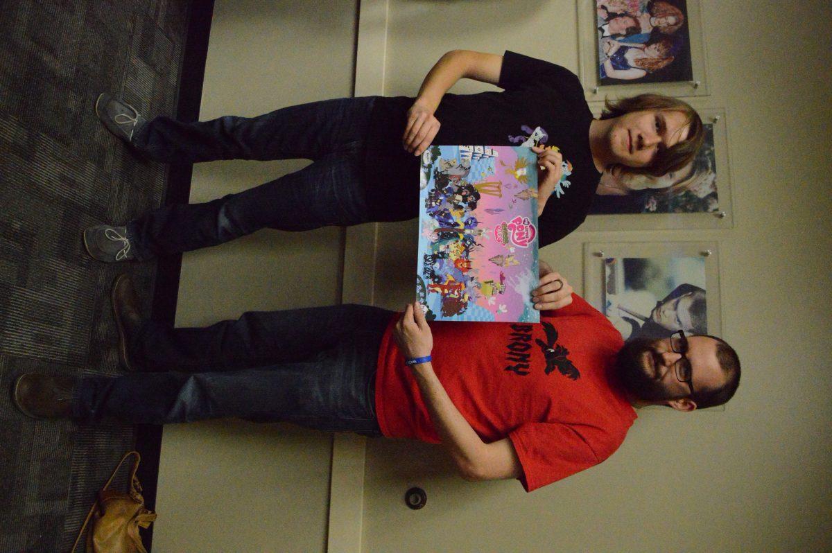 Megan Jenkins|Staff Photographer
Computer science sophomore Hunter Gage (left) and software engineering graduate student Darren Haffner attending the first meeting of The Bronies of UTD.          