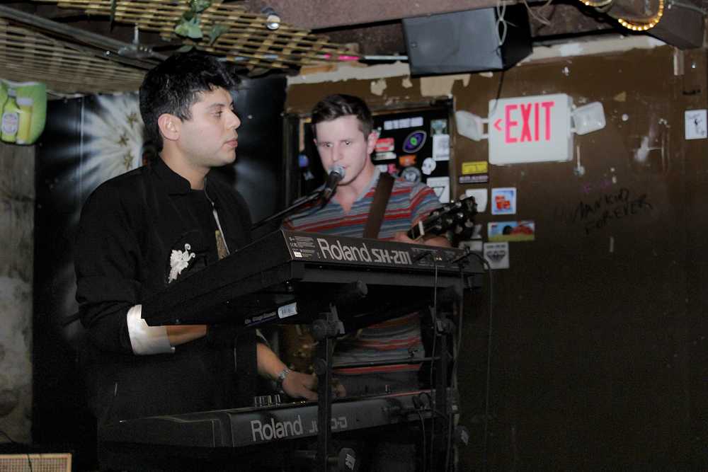 The Denton duo, GOLDENJOY, plays in the basement of J&Js Pizza on the Square.

Andrew Gallegos | Asst. Photo Editor
