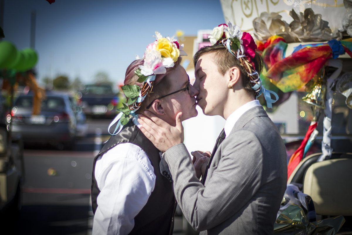 Couple gets married in Lot T
