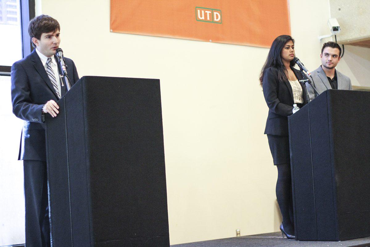 Finance and accounting junior Akshitha Padigala (left) and biochemistry freshman Joey Campain ran as the president and vice president, respectively, of the “United as One” ticket, which focused on bringing in groups across campus together.