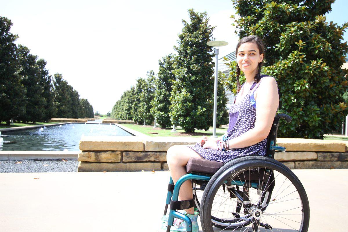 Arts and performance junior Mimi Newman has found a supportive community at UTD since December 2014, but said she feels there is still room for improvement in terms of accessibility for students with disabilities. (Andrew Gallegos | Photo Editor)