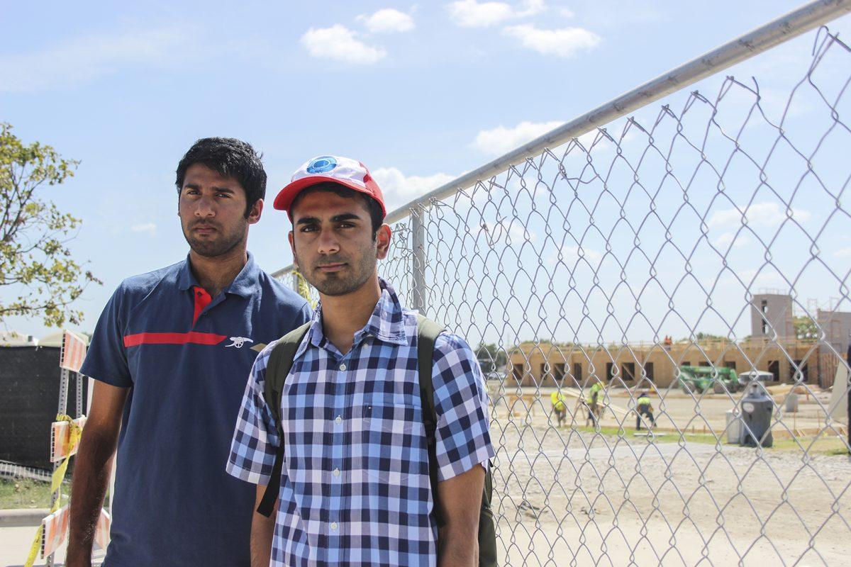 Sudhindra Nekkanti (left) and Amogh Butta are among members of the cricket team left without a field to practice on. Team representatives said they haven't practiced since the beginning of the semester. Photo by Roman Soriano | Mercury Staff.