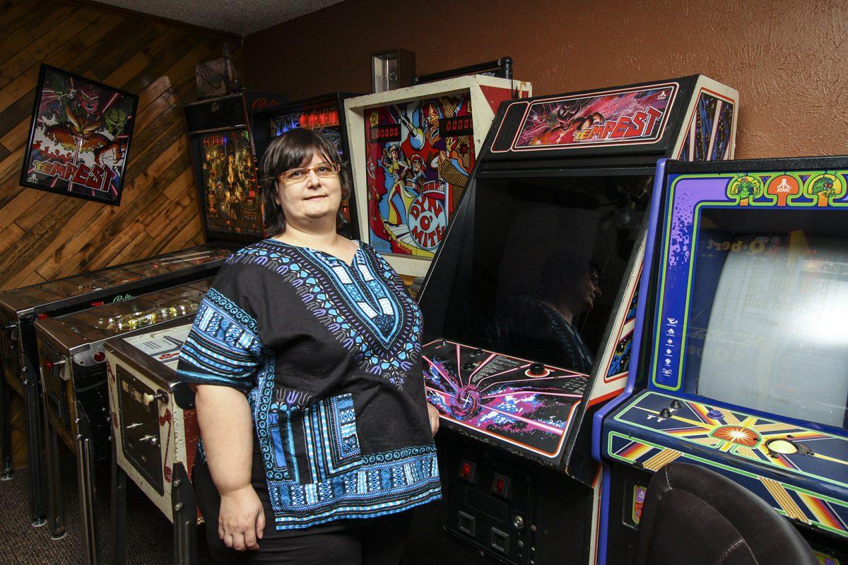 April Pruitt graduated from UTD in 2014 with a bachelor’s degree in interdisciplinary studies focusing on business management and arts and technology. She now serves as an arcade game repair consultant for the National Videogame Museum. Since her foray into the gaming industry in 2015, Pruitt has worked to break down stereotypes of female characters in video games. Photo by Andrew Gallegos | Photo Editor.