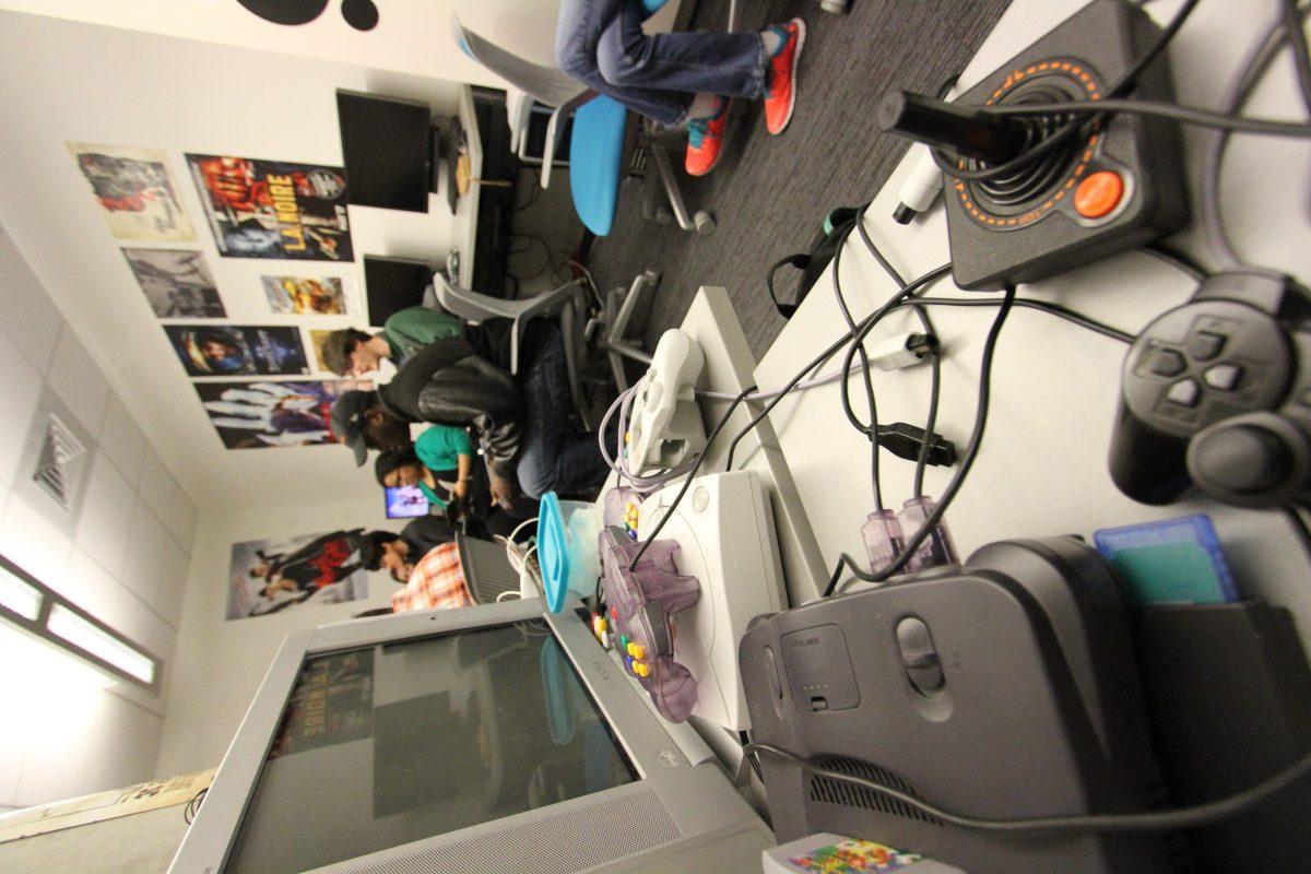 The ATEC Games and Media Library was shut down on Oct. 4. Originally used as a place for students to relax and play video games, the GML is undergoing policy changes to accomodate students who want to use the space for research. Photo by Saher Aqeel | Assistant Photo Editor.