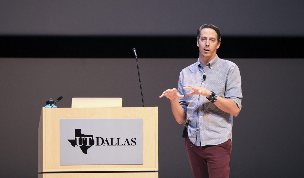 Malcon Pierce, an animation supervisor at Disney, gave a talk on Oct. 25 about his work with the upcoming film “Moana.” It is scheduled to be released on Nov. 23. Photo by Ankith Averineni | Mercury Staff.