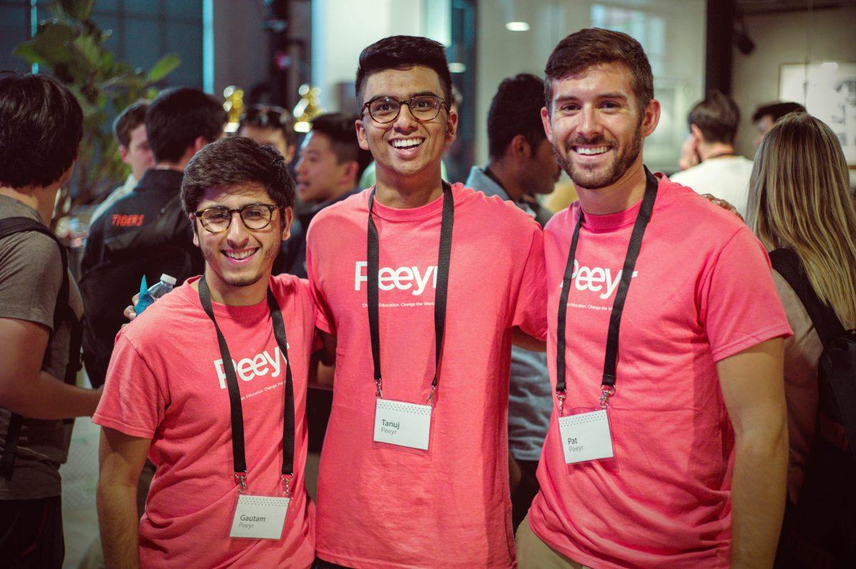 (Left to right) CEO Gautam Bhargava, software engineer Tanuj Girish and Chief Product Officer Patrick Dayton co-founded the tutoring service Peeyr. Photo courtesy of Peeyr.