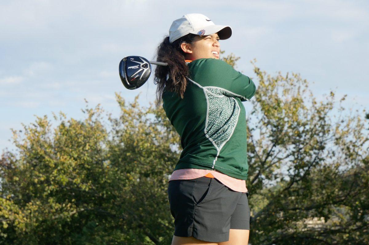Shreena Bhakta is in her first season at UTD. Bhakta is completely deaf in one ear and partially deaf in the other, making her the only golfer who is deaf at UTD. Bhakta, who has never met another golfer who is deaf, is able to overcome her impairment with the help of a cochlear implant and speech therapy. Photo courtesy of UTD Golf Team.