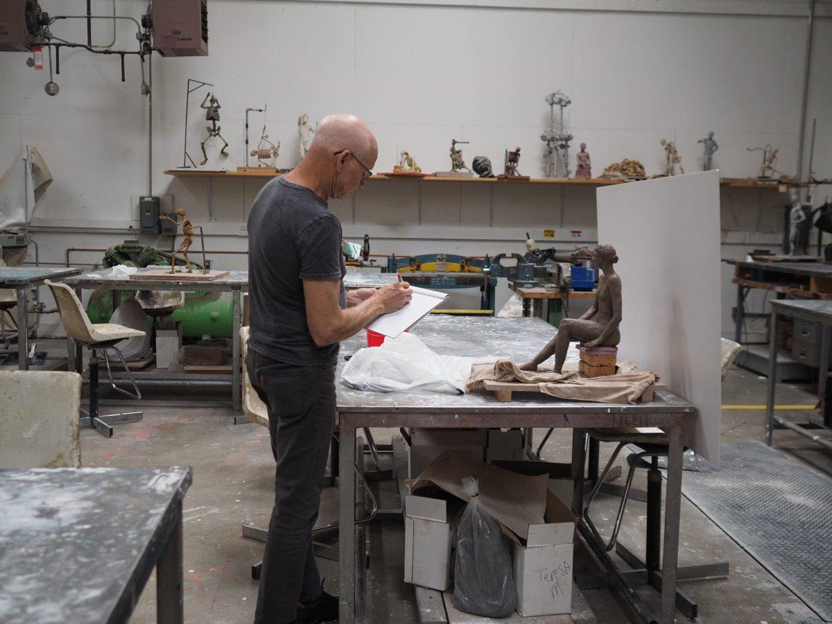 Greg Metz, a senior lecturer in ATEC, said the Art Barn has served an iconic role for Dallas-based artists since 1978 by offering a place to work, study and teach. Photo by Roman Soriano | Mercury Staff.