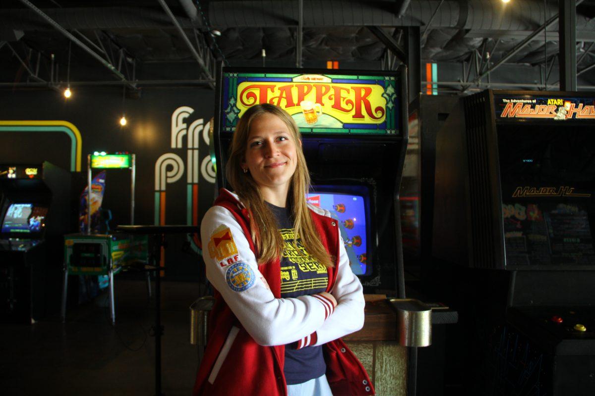 Alumna Lauren Featherstone broke the previous record of the arcade game Tapper with a total of 14 million points and won a total of $2,900. She was awake for 32 hours by the end of the 24-hour livestream. Photo by Saher Aqeel | Photo Editor.