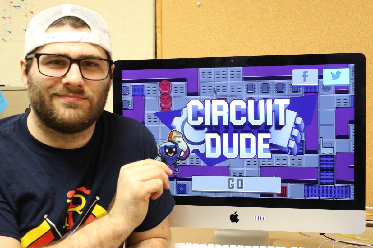Jonathan Holmes, a 2015 software engineering graduate,  released ‘Circuit Dude’ on the gaming platform Steam in August. Photo by William Legrone | Mercury Staff.