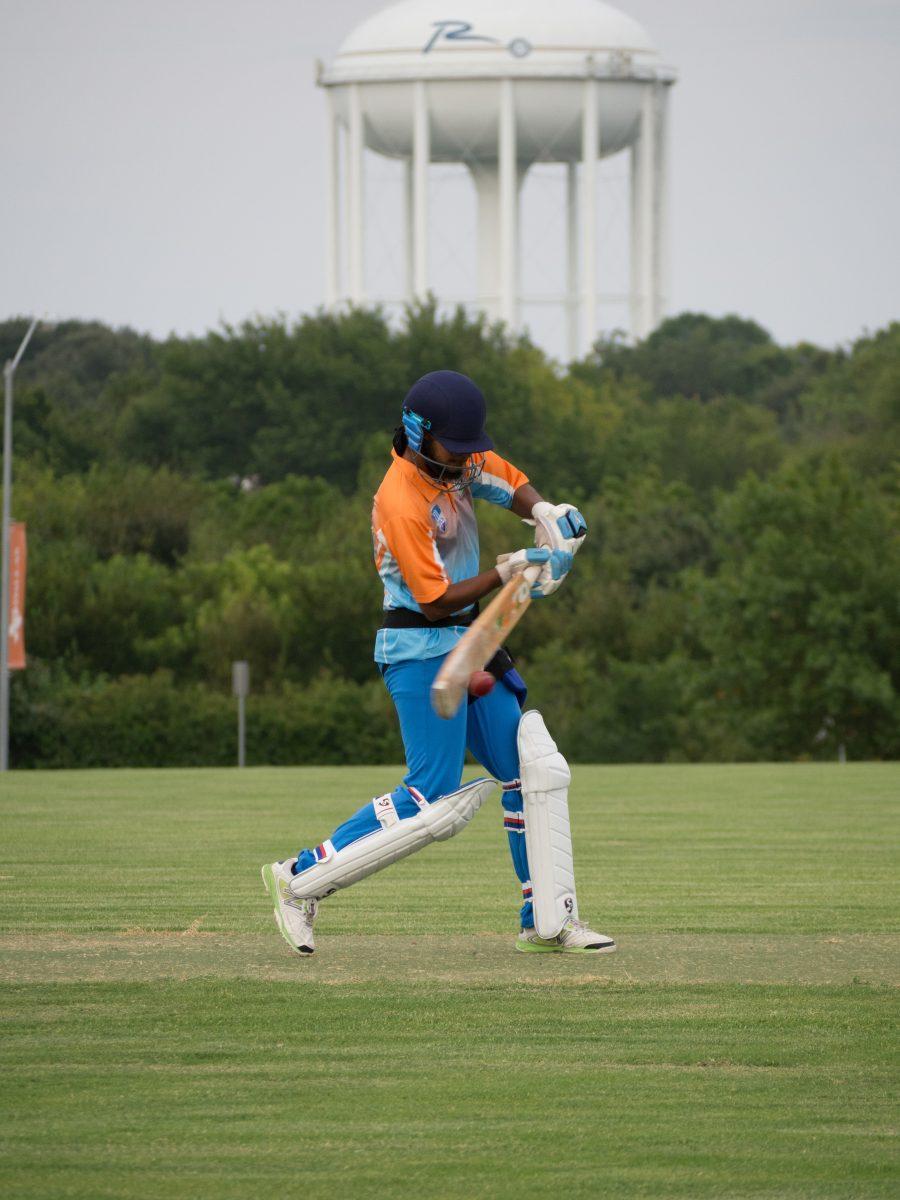 Senior accounting major Jagpreet Singh practices his swing on the new cricket field in preparation for the upcoming games. He is the team president and said he anticipates what the season has to offer. Photo by Roman Soriano | Mercury Staff.