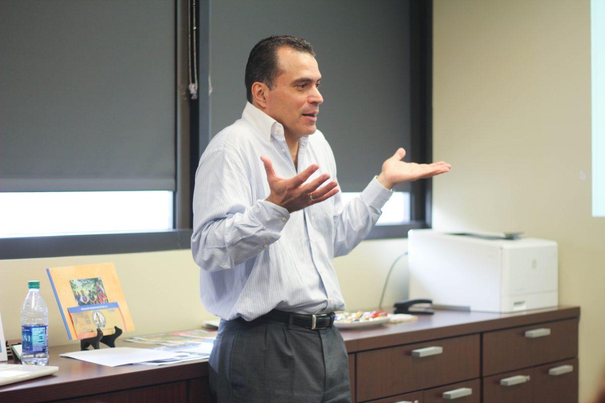 The former second vice president of Costa Rica, Kevin Casas-Zamora teaches an eight-week class at UTD about crime in Latin America. Photo by Srikar Sudarsan Baskara | Mercury Staff.