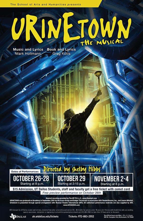‘Urinetown’ ran from Oct. 26 through Nov. 4., and was directed by Shelby Hibbs. Photo courtesy of UTD Theatre Department.