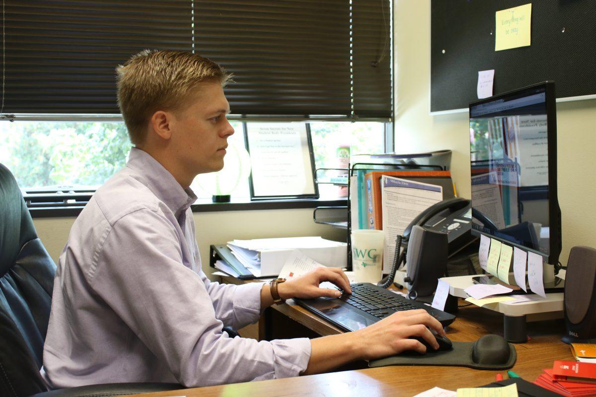 Student Government President JW Van Der Schans proposed the constitutional amendment allowing any student to run for a presidential seat. Photo by William Legrone | Photo Editor.