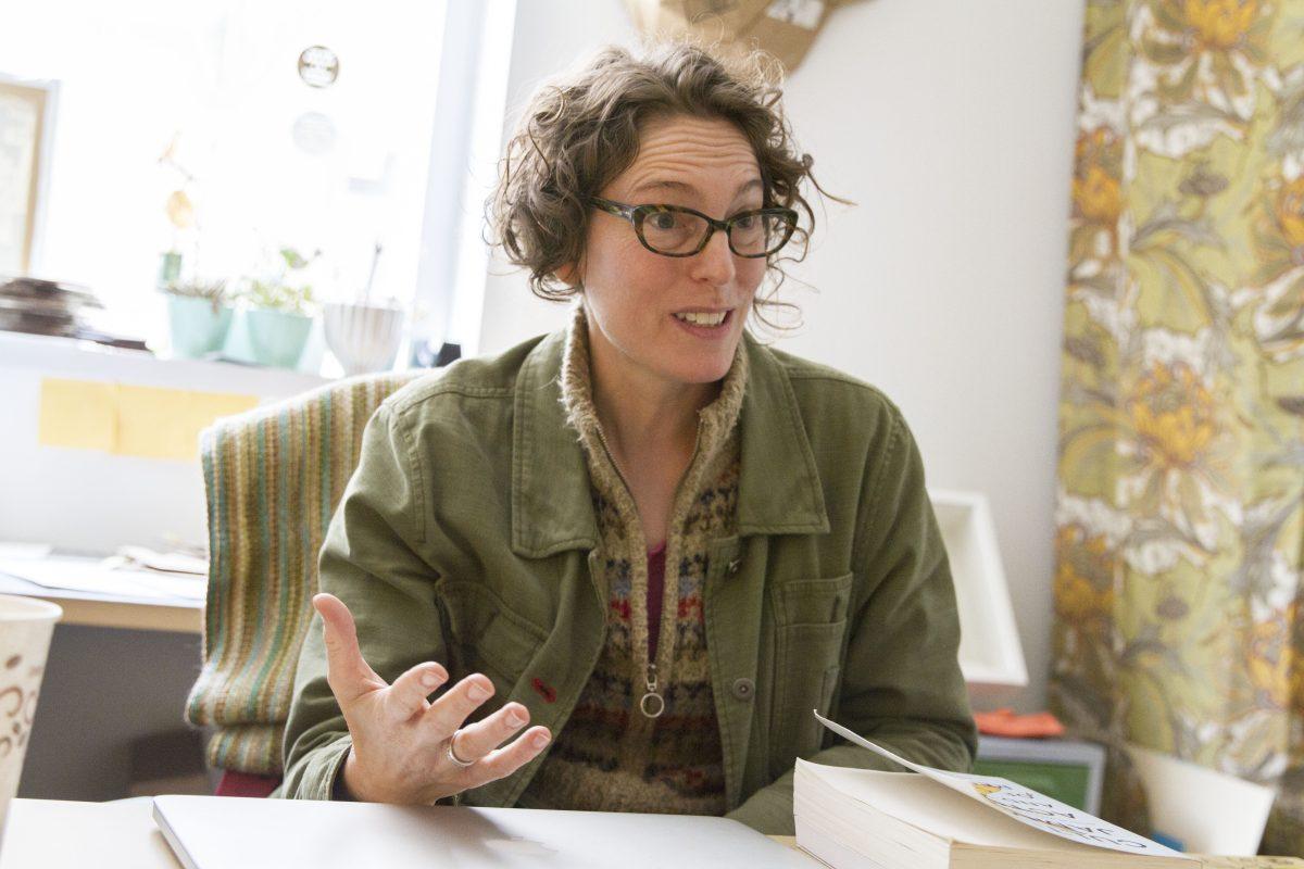 UTD associate professor Xtine Burrough began the Mechanical Olympics 10 years ago in honor of the Olympics in Beijing as a form of participatory art. Photo by Amit Singalwar | Mercury Staff.