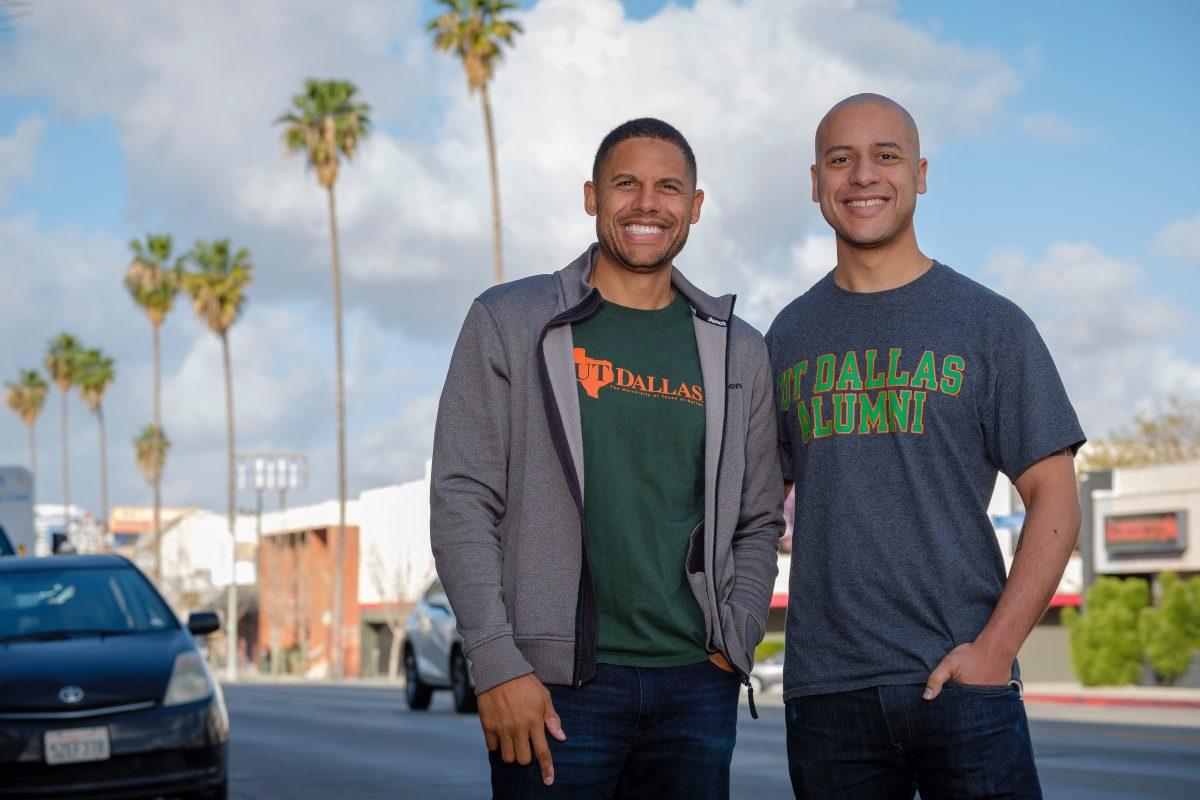 UTD alums VJ and Justin Boyd switched careers and moved to Los Angeles to pursue their childhood dreams of screenwriting and producing. Photo courtesy of UT Dallas.