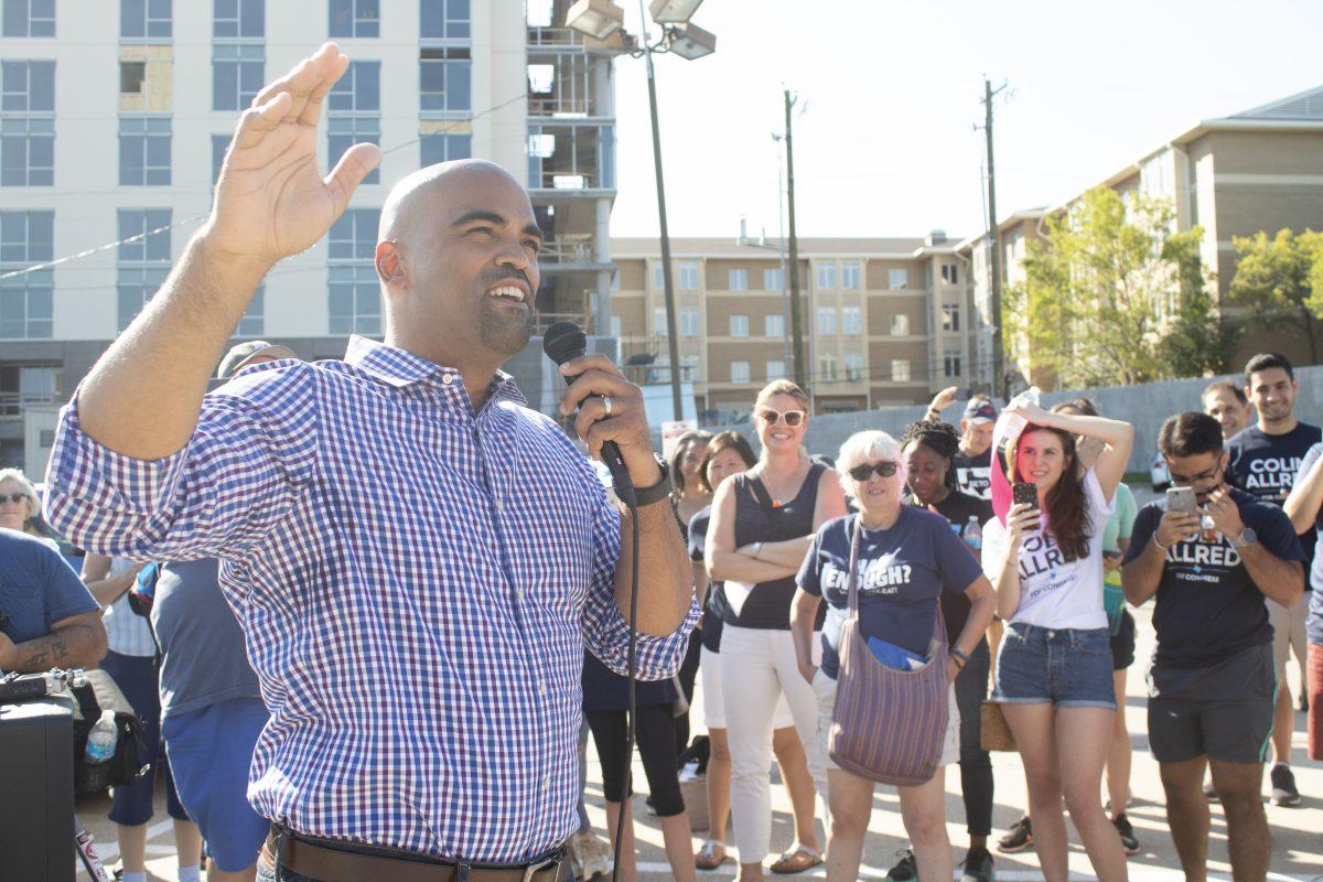 Democratic candidate Colin Allred, who is running to represent Texas’s 32nd congressional district, spoke to a crowd of constituents about his political initiatives at a rally in Dallas on Sept. 1. Photo by Ariana Hadden | Mercury Staff. 