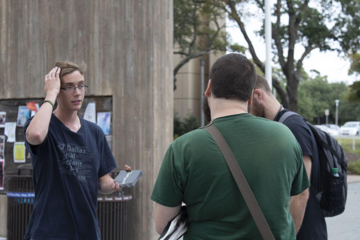 Michael Lockwood, a mathematics freshman, is a member of Comets for the Preborn and helped organize the event. Photo by Anna Phengsakmueang | Mercury Staff.