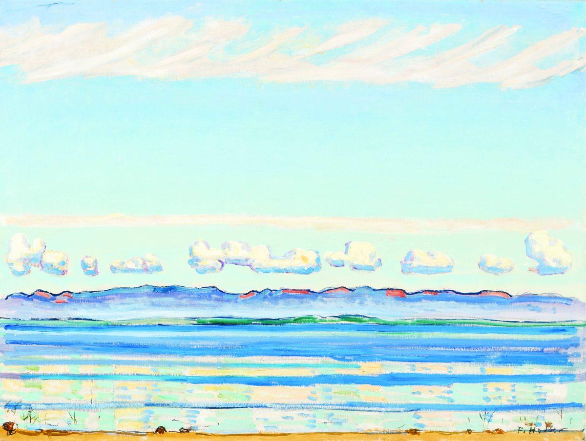 Ferdinand Holler's 1908 painting “Landscape with Rhythmic Shapes” is one of the works included in the Barrett family's collection of Swiss art that was donated to UTD  last week. Photo courtesy of UTD News Center.