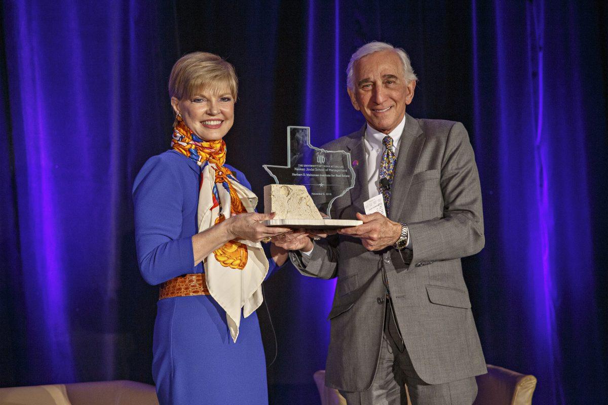 Donna (left) and Herb Weitzman made a $3 million gift to JSOM to establish a dedicated real estate institute. Photo courtesy of Jindal School of Management.