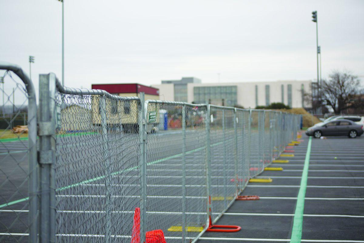 Ongoing construction in the area near Lot U and the soccer fields will bring upgraded facilities such as restrooms, offices and a patio. Photo by Noah Whitehead | Photo Editor.
