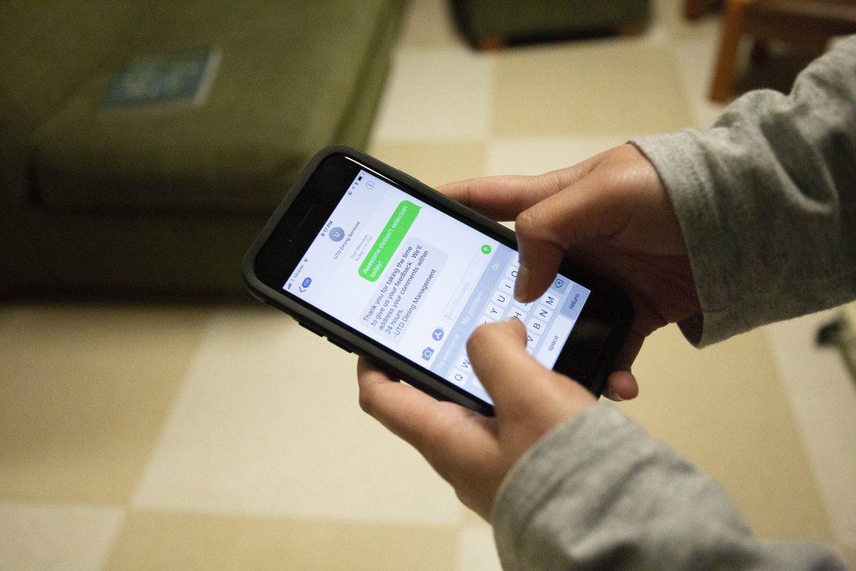 Students can text 972-808-5028 to address concerns or give suggestions to Dining Services management. Photo by Medha Somisetty | Mercury Staff.