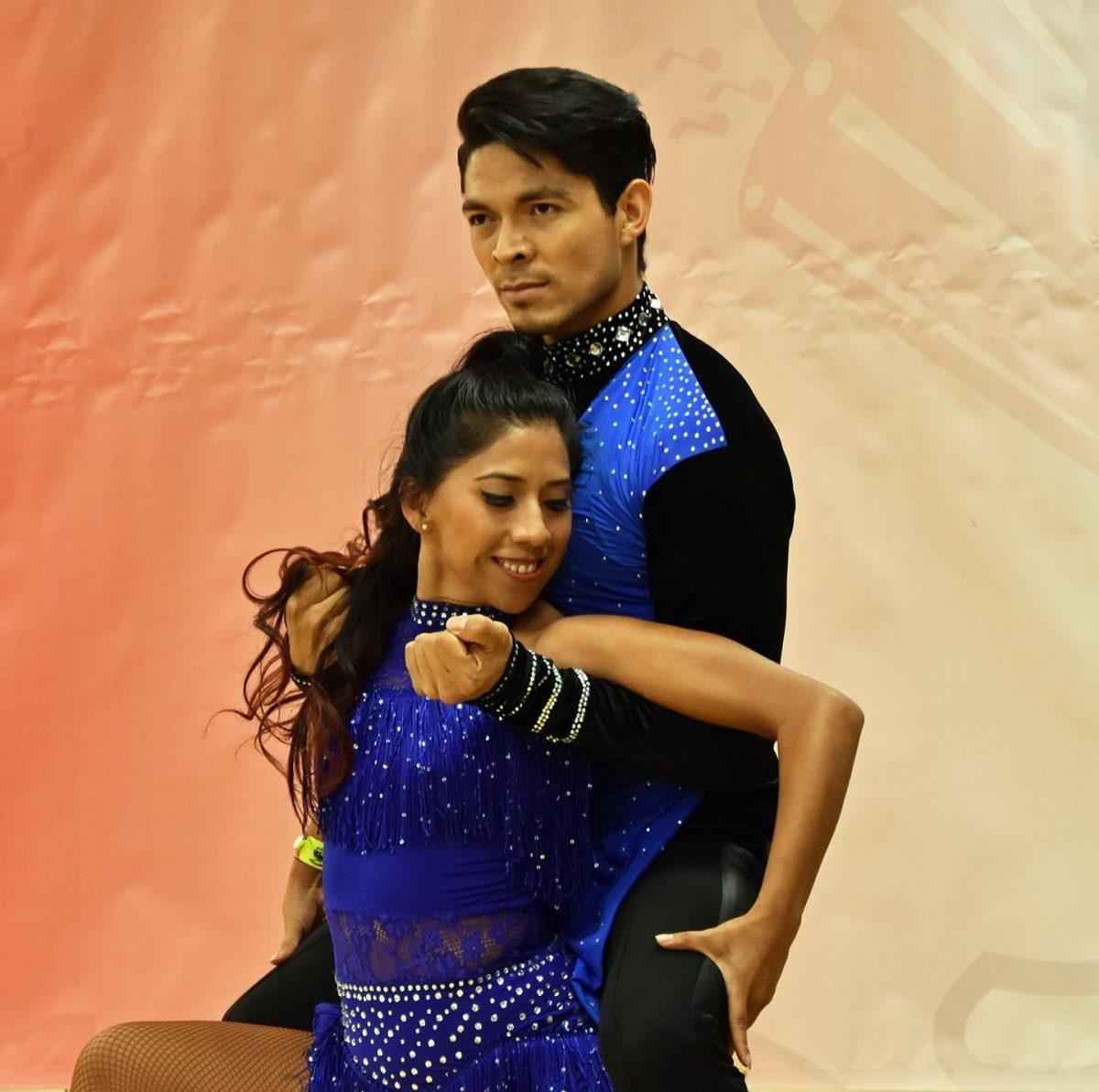 Elisa Cano and Arturo Garcia teach dance in the style of bachata, a genre that originated in the Dominican Republic, to members of the student group Stop Pretending You Can't Dance every Wednesday night. Photo courtesy of Elisa Cano.