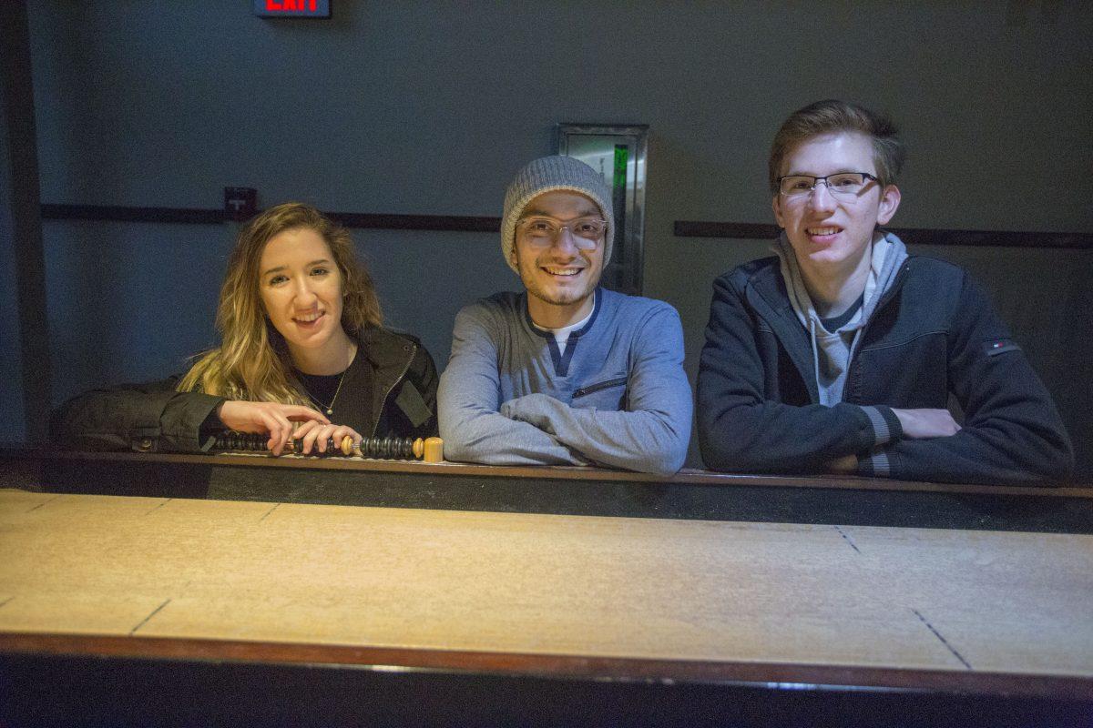 Psychology senior Nicole Cavazos (left), interdisciplinary studies junior Erick Castillo (center) and computer science junior Ansel Krauss transferred to UTD from University of Texas Rio Grande Valley. Photo by Medha Somisetty | Mercury Staff.
