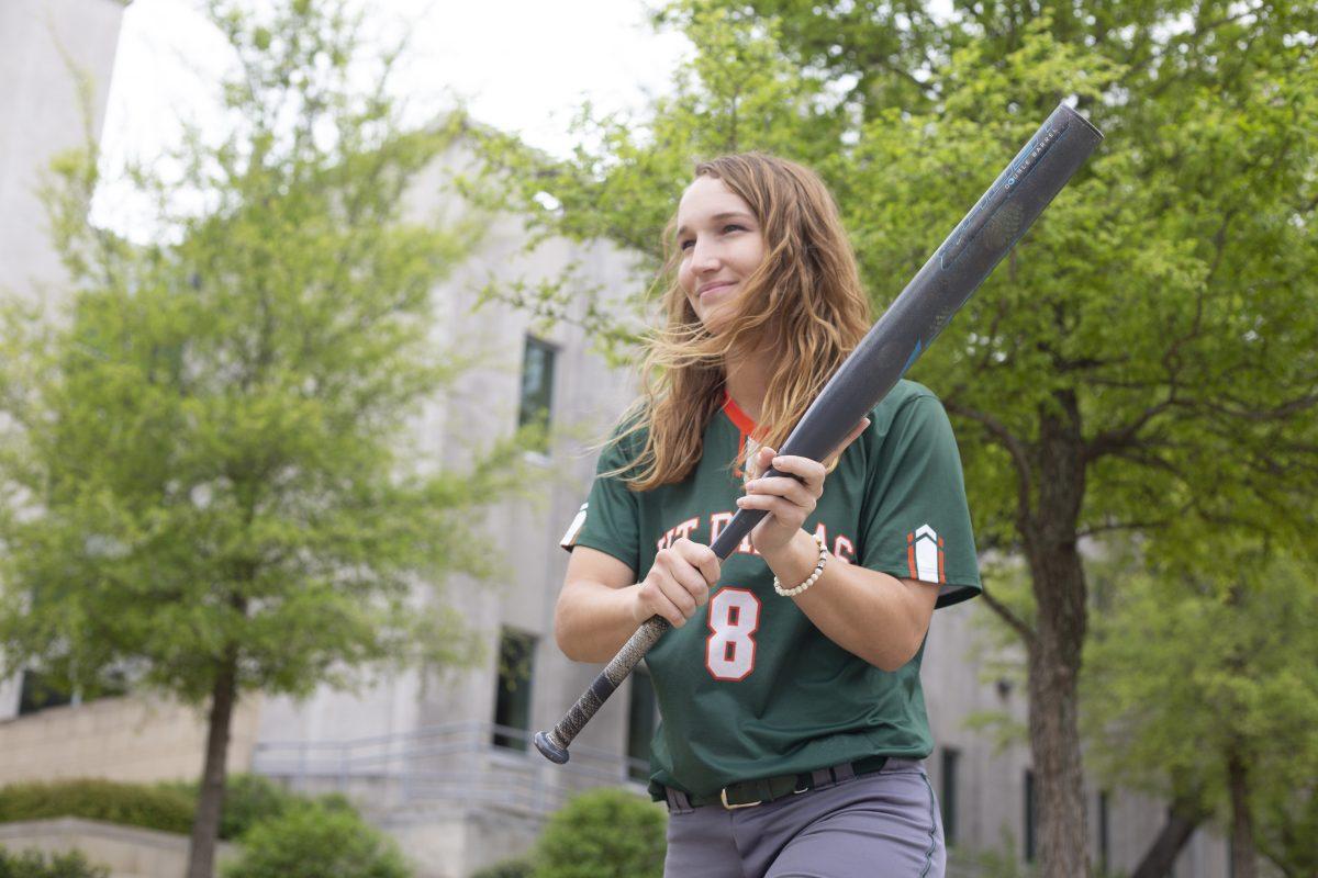 Senior outfielder Melissa Livermore recently broke the Division III record for number of stolen bases. Livermore has played softball for all four years at UTD. Photo by Noah Whitehead | Photo Editor.