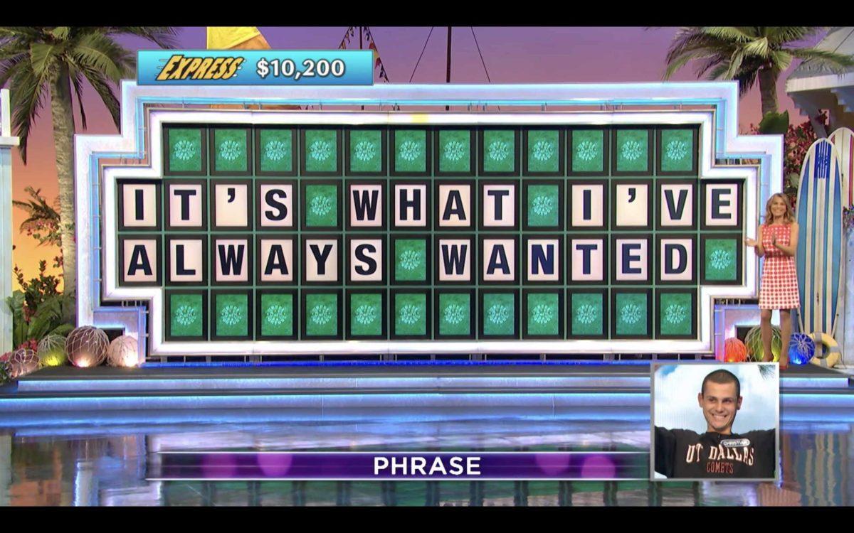 Nevarez won $6,000 and a vacation during an Express round for guessing the phrase “It’s what I’ve always wanted”. 
