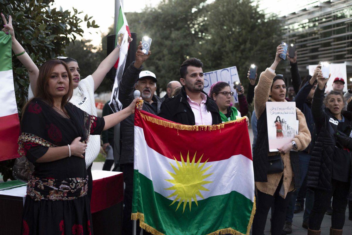 The demonstration followed another in September, both focused on human rights violations in Iran. Photo by Viet Khue | Mercury Staff