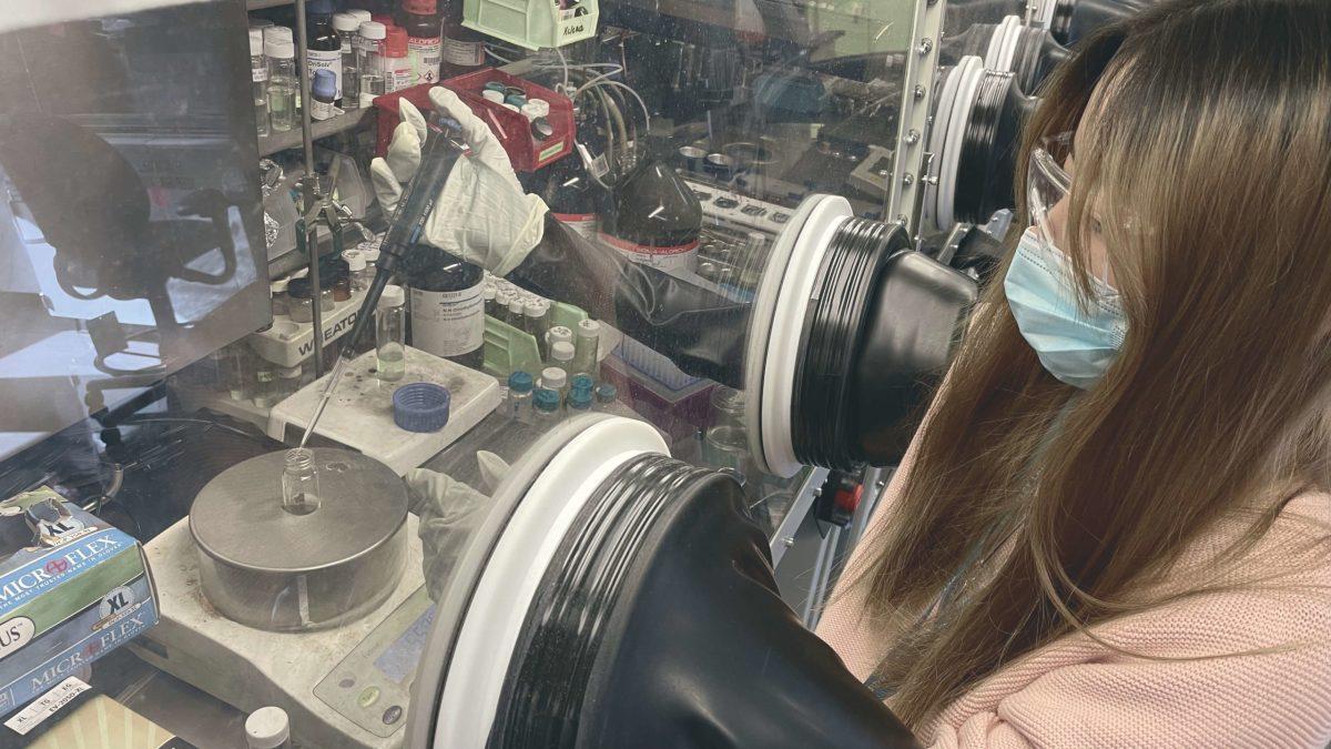 Xu’s research focuses on practical applications of nanoparticles, such as 3D printing. Photo courtesy of Emma Xu.