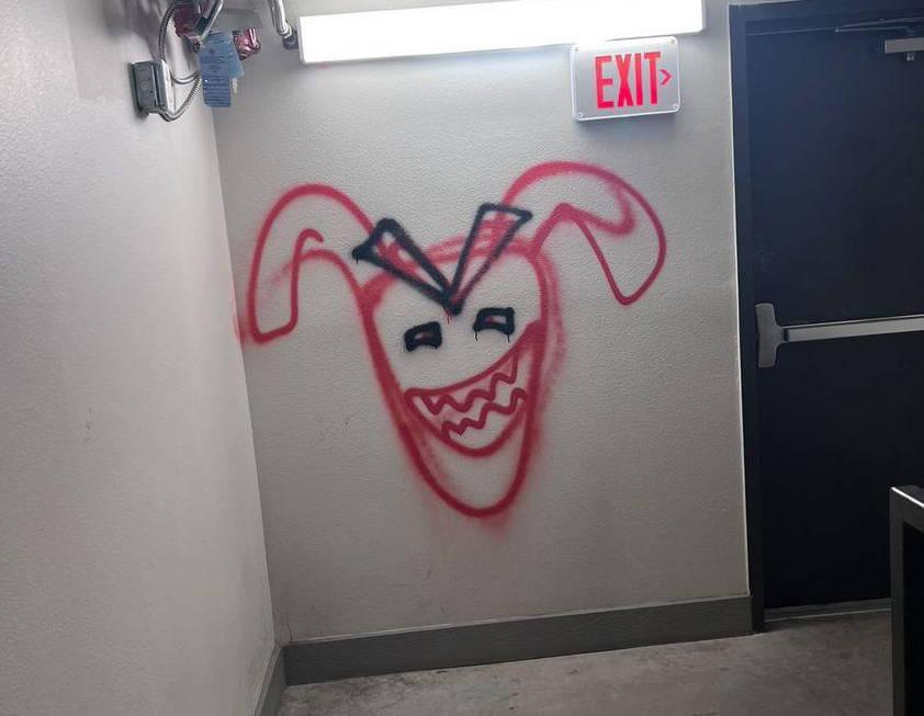 Building 13 experienced different instances of graffiti on doors and stairwells. Photo courtesy of UTDBruhMoments.